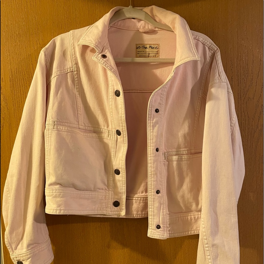 Pink Free people denim jacket